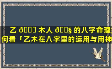 乙 🐛 木人 🐧 的八字命理如何看「乙木在八字里的运用与用神取用」